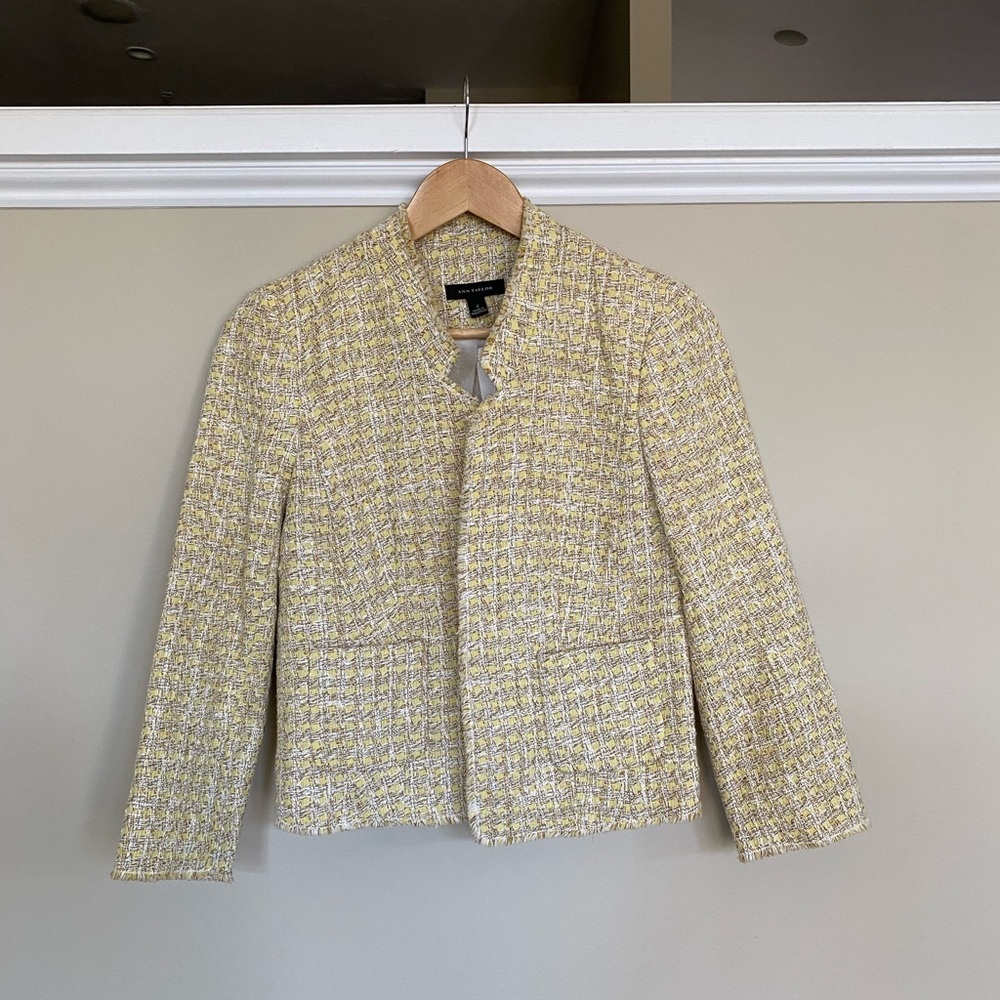 Ann Taylor Yellow Tweed Blazer